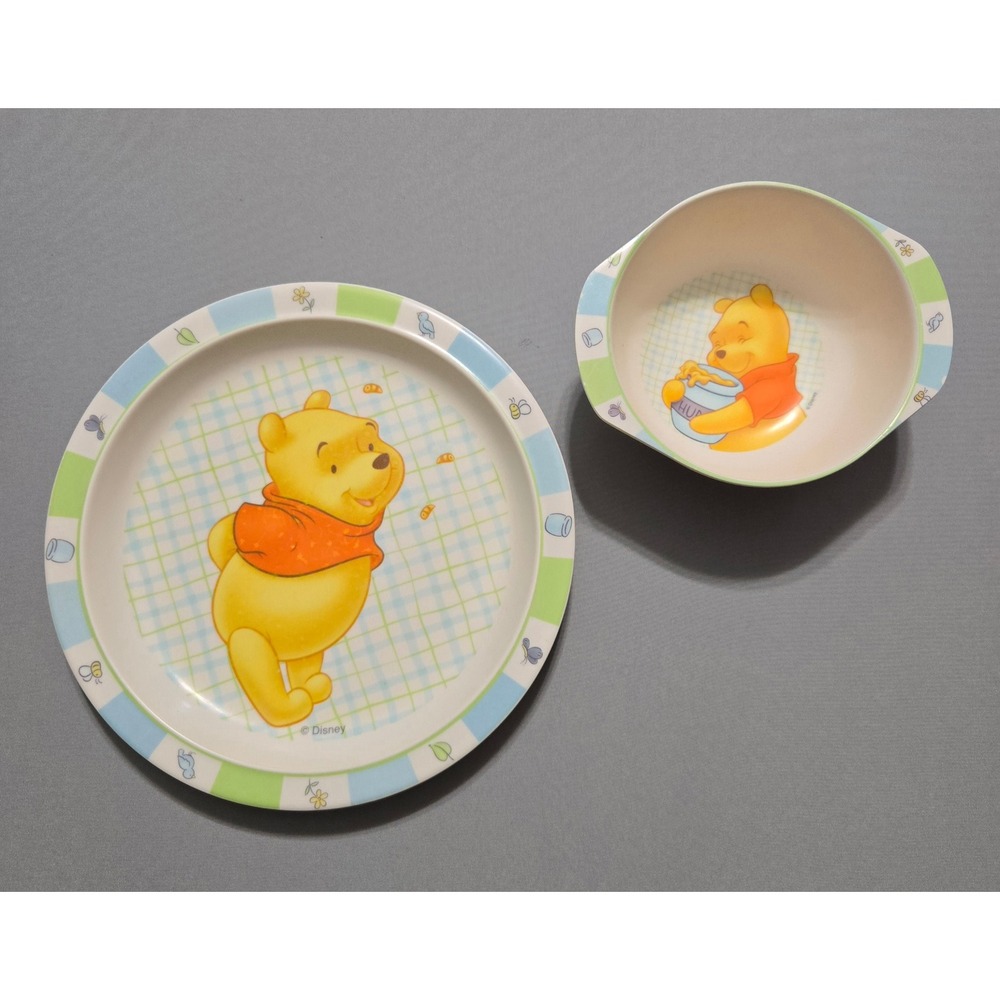 Disney Winnie the Pooh Bowl Plate Set Kids Melamine The First Years
